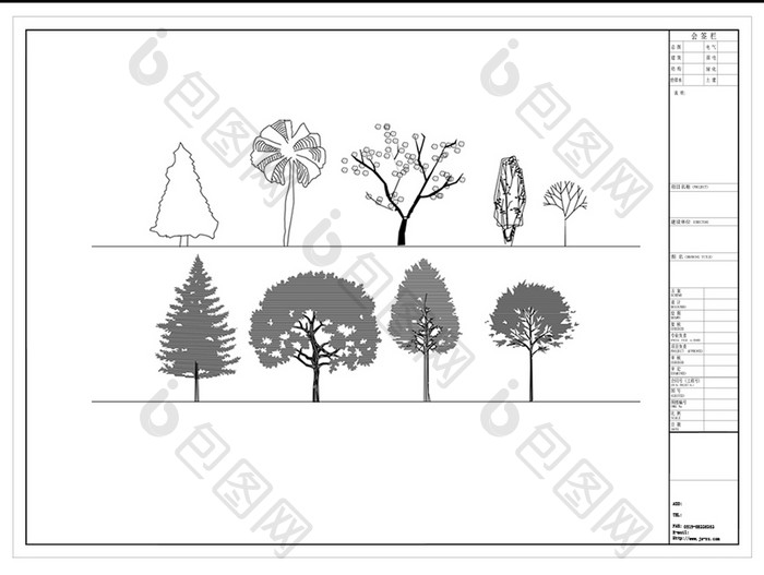 CAD绿植景观图例