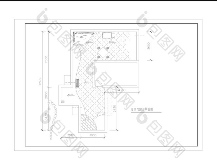 屋顶花园景观设计方案图CAD