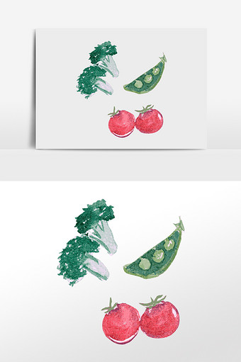 卡通清新水彩蔬菜饮食安全插画元素图片