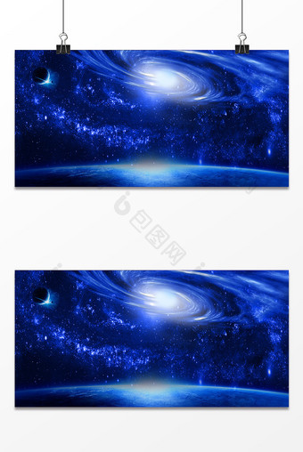 银河蓝色设计背景图图片