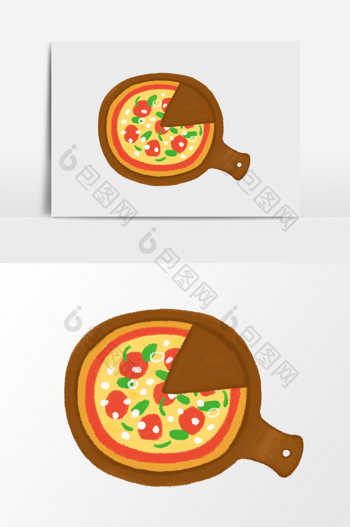 卡通美食西餐披萨