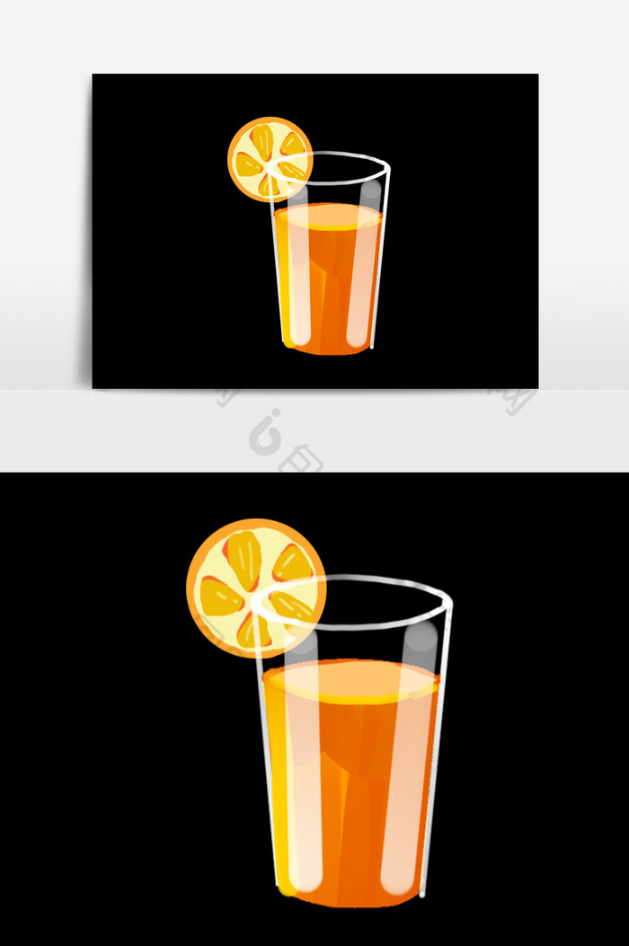 卡通免扣psd果汁橙汁