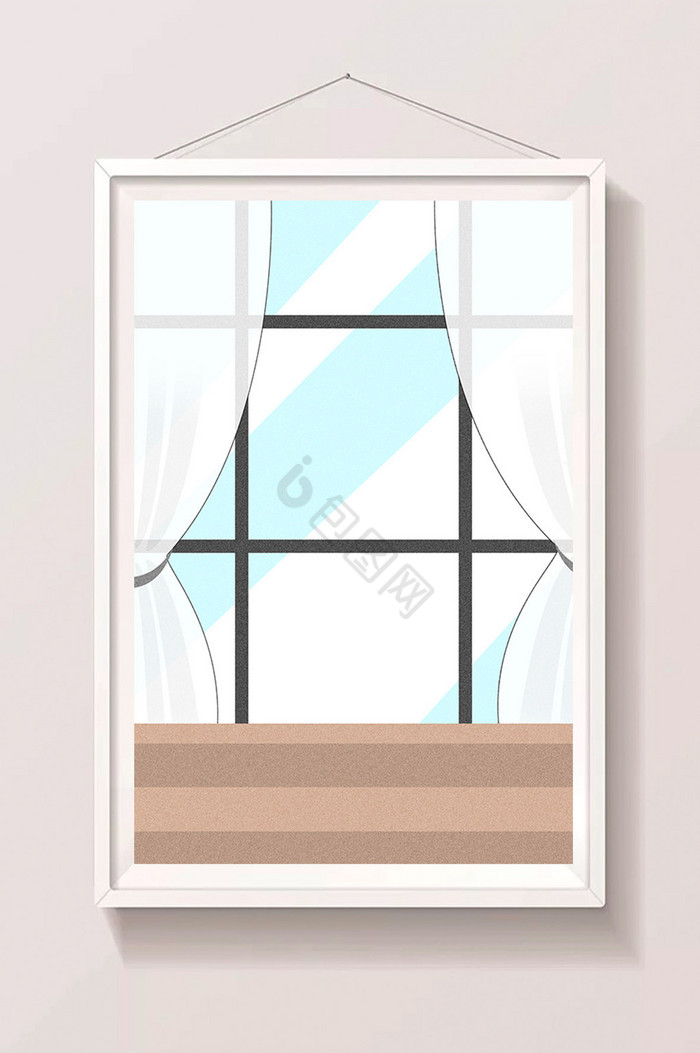 室内地板窗户窗帘图片