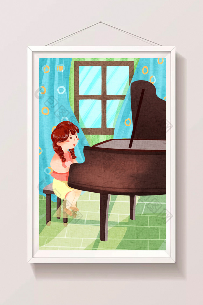 音乐弹钢琴放暑假图片