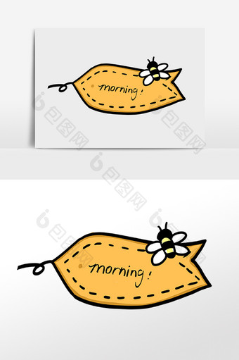 创意蜜蜂边框插画元素图片