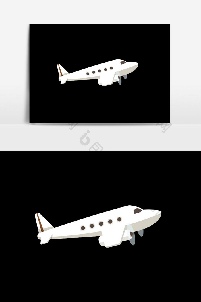 白色飞机插画素材