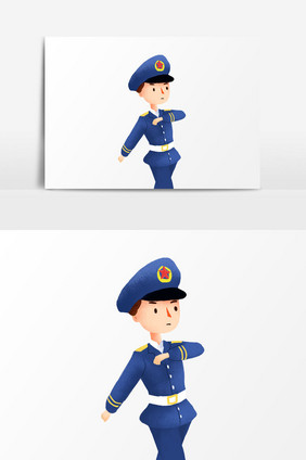 小小警官插画素材