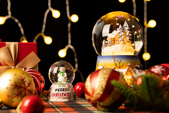 圣诞节静物装饰水晶球