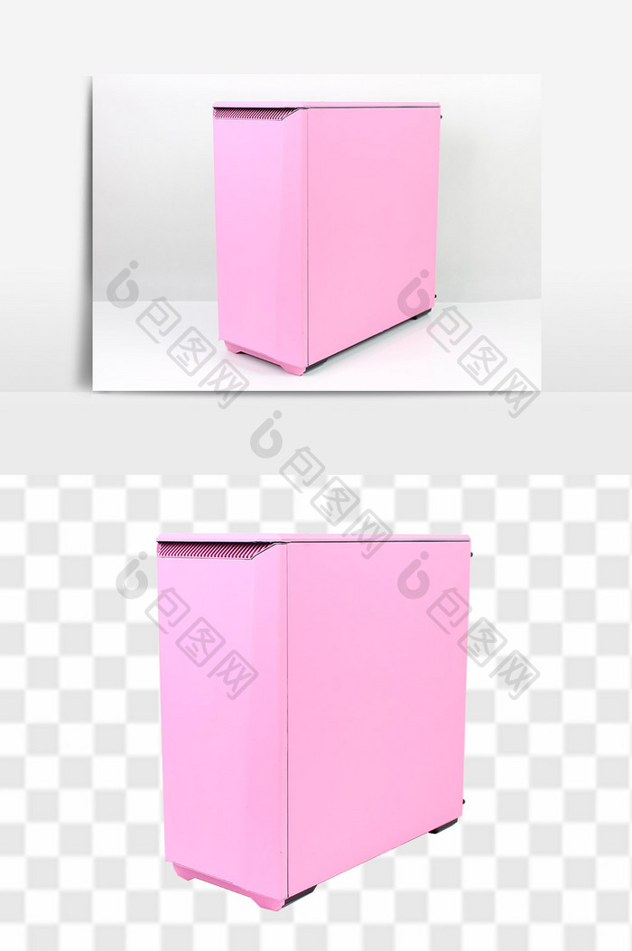 实物粉色游戏机箱免抠PNG设计素材