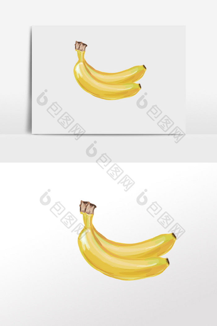 手绘水彩水果美食香蕉