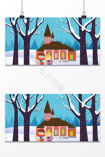 冬季 树木阳光设计背景图图片