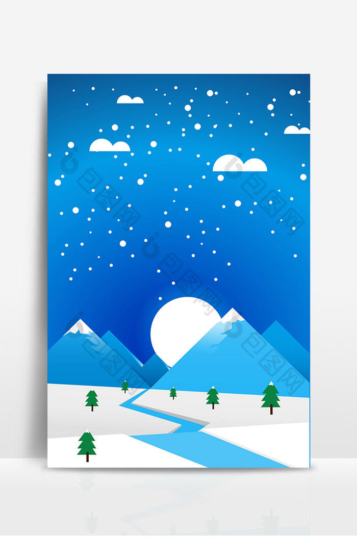 雪花冬季设计背景图
