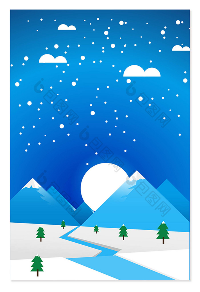 雪花冬季设计背景图