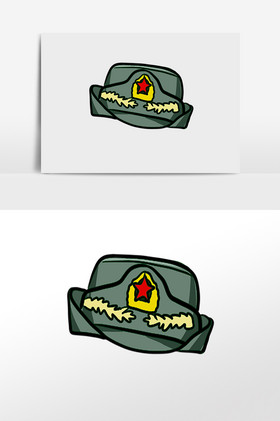 解放军女兵军帽插画