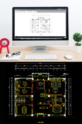 400平的办公室CAD施工图