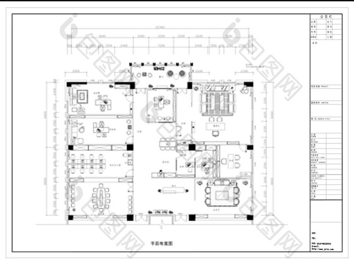 400平的办公室CAD施工图