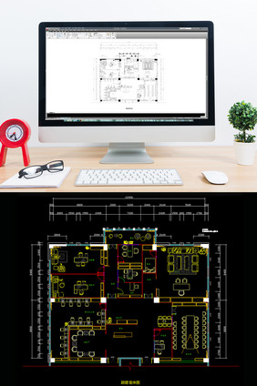 办公室设计方案三CAD施工图