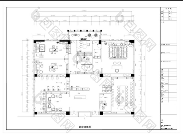 办公室设计方案三CAD施工图