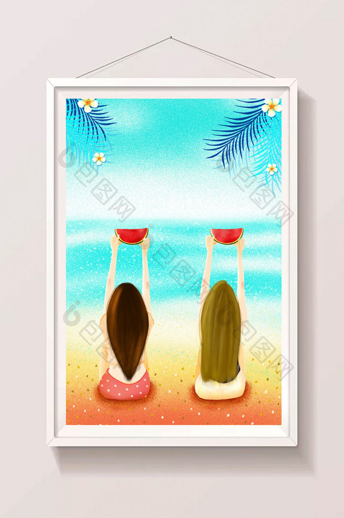 两个女孩的暑假海边旅行