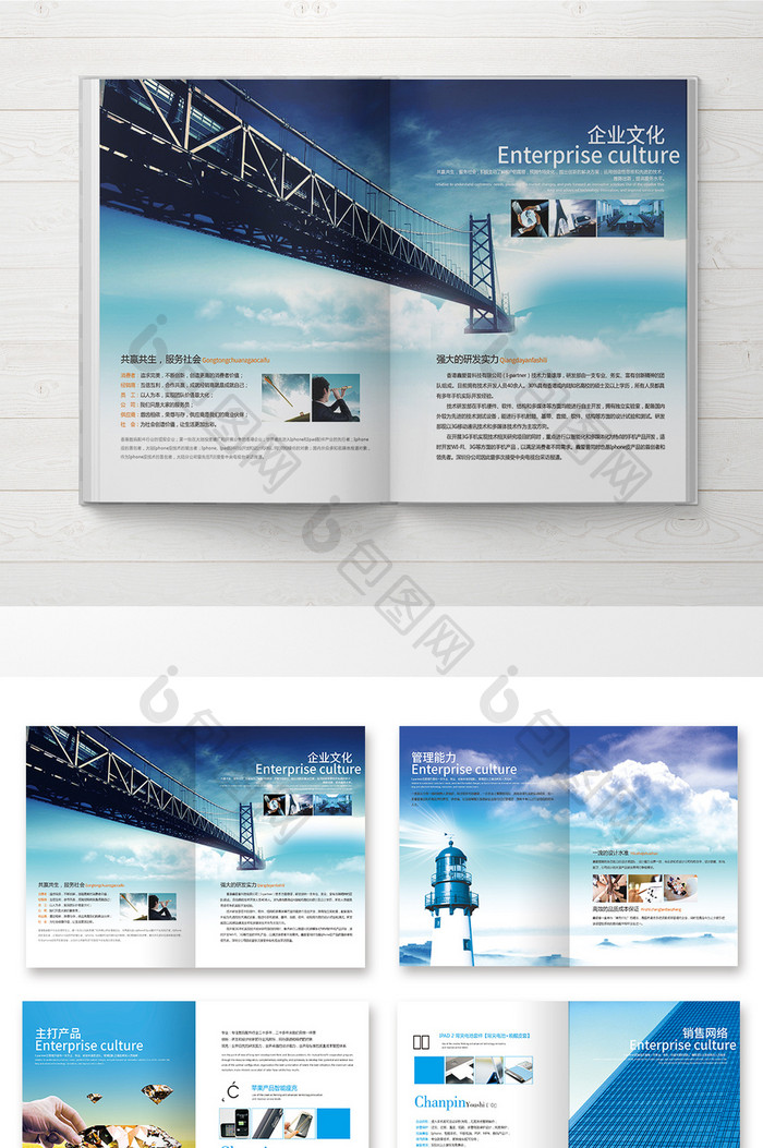 蓝色大气科技企业文化宣传册