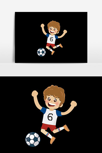 卡通漫画踢足球男孩图案图片