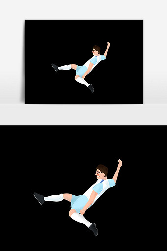 世界杯踢球男孩插画图片