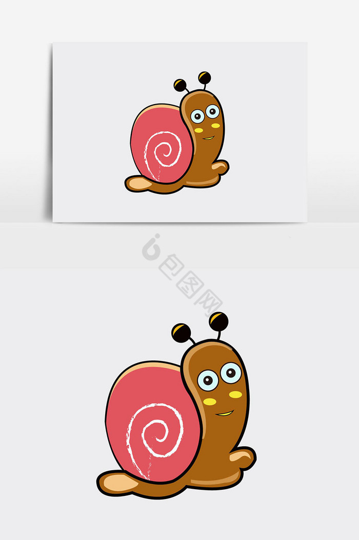 咖色蜗牛插画图片