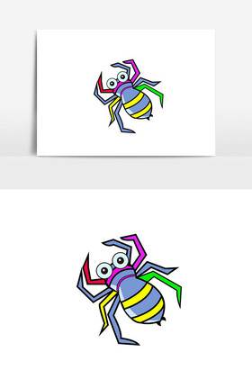 彩色蜘蛛插画图片