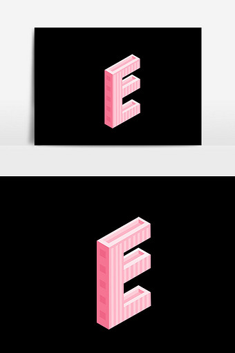 字母粉色素材插画图片