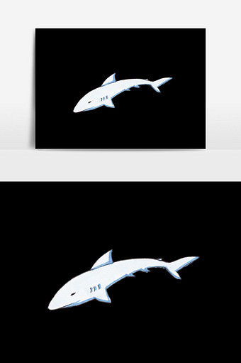 白色大鱼素材插画图片