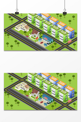 城市小区设计背景图