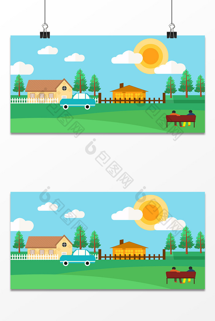 夏季太阳公园设计背景图