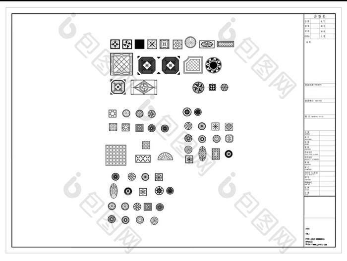 CAD地面拼花图例