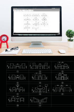 CAD家具立面图库模块