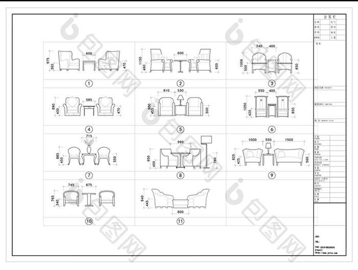 CAD家具立面图库模块