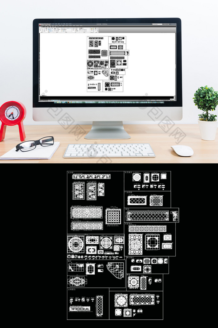 CAD地面拼花图例图库
