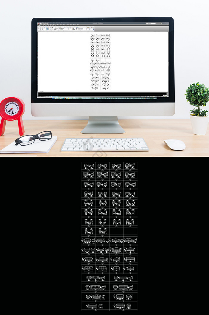 CAD桌椅沙发立面图例图片