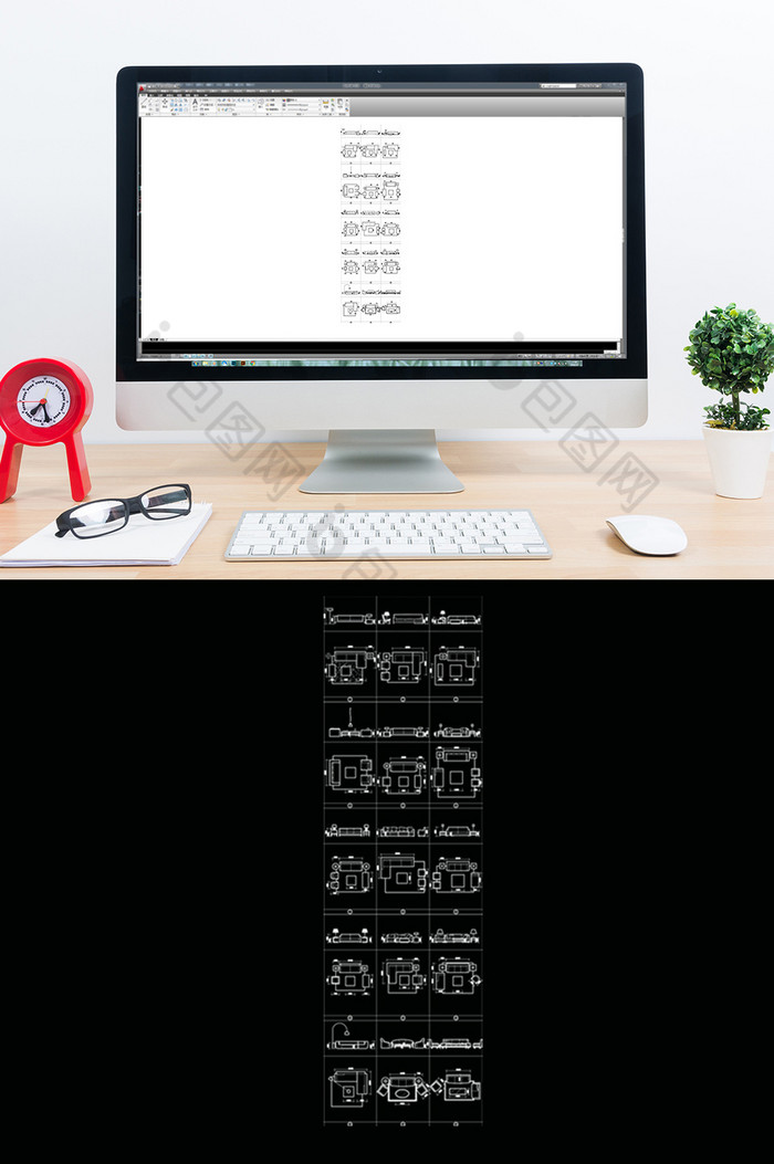 CAD沙发平立面组合模块图片图片
