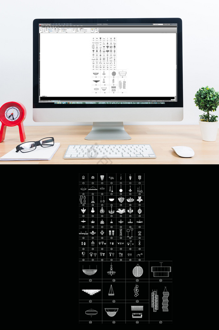 CAD灯具立面图例图片