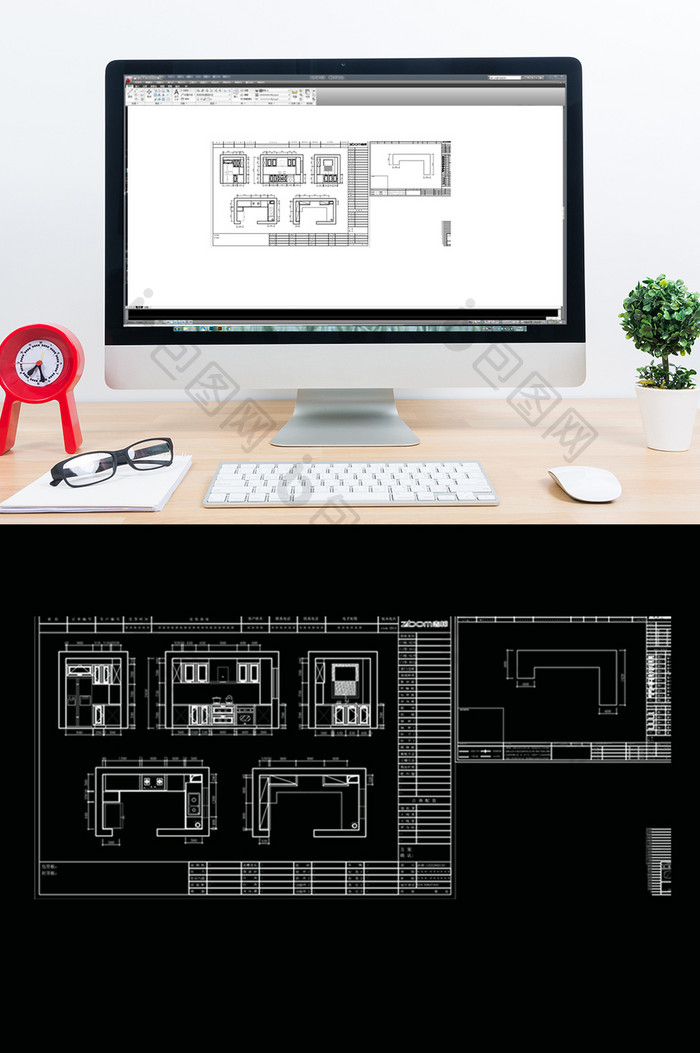 CAD厨房间橱柜平面设计