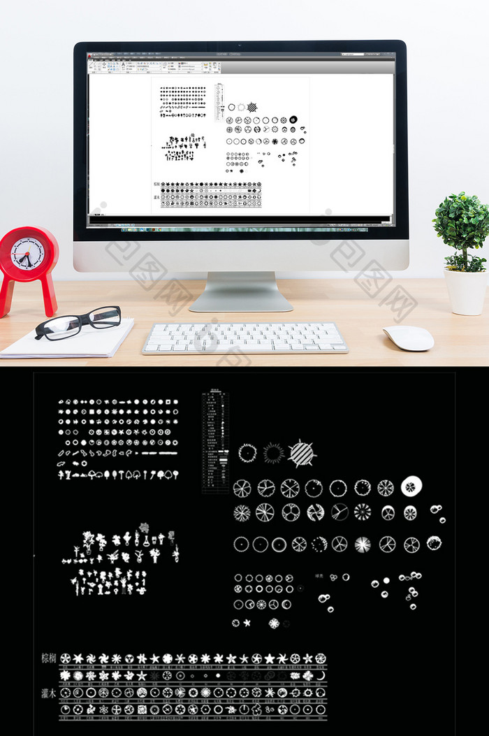 CAD绿植规划图例