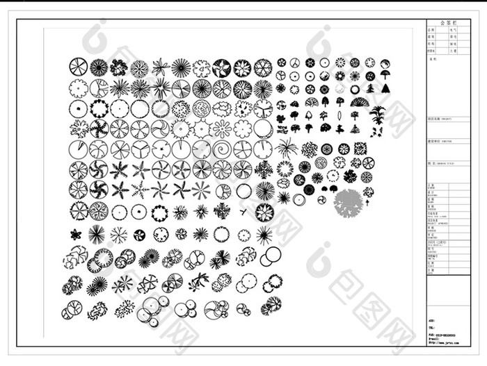 CAD各种类绿植图例