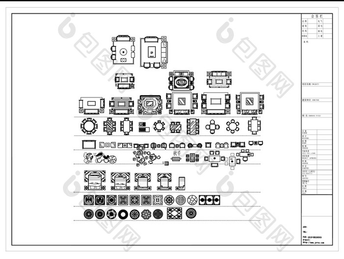CAD客餐厅家具图例模块
