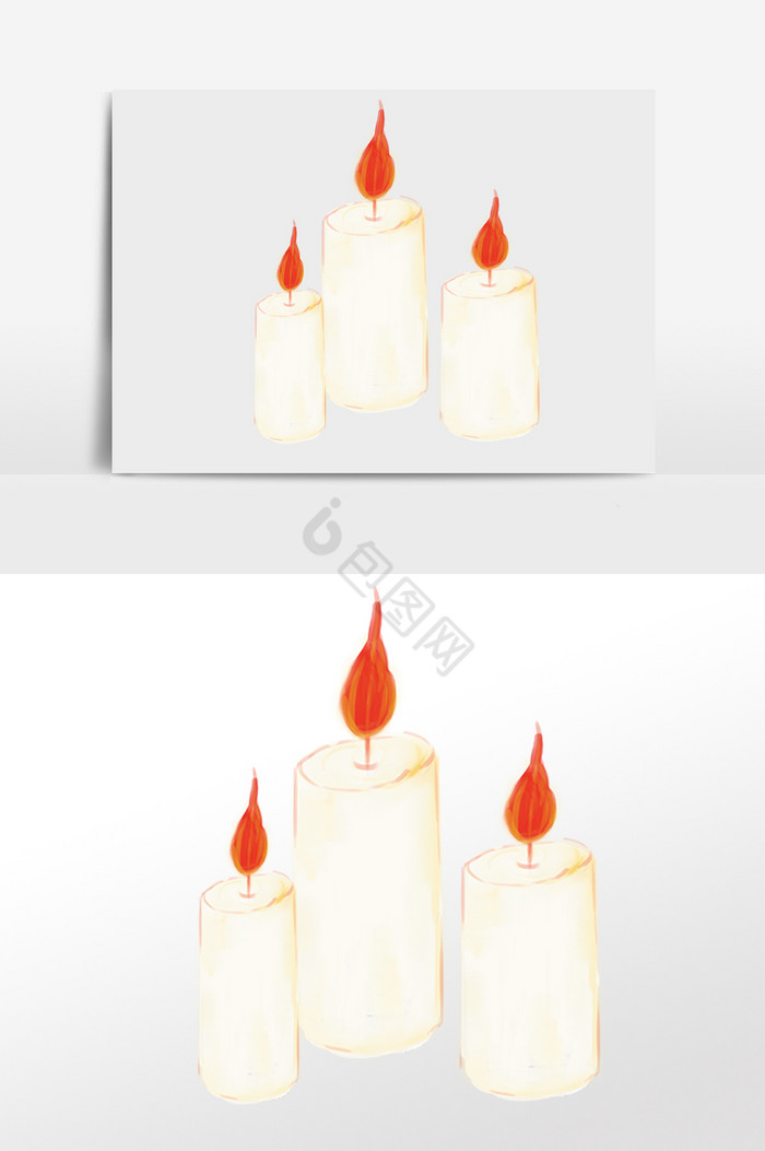 蜡烛火苗插画图片