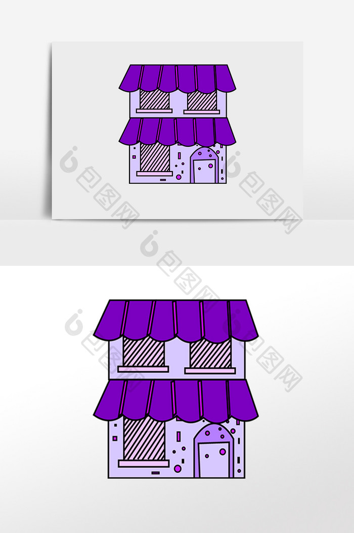 建筑别墅插画元素