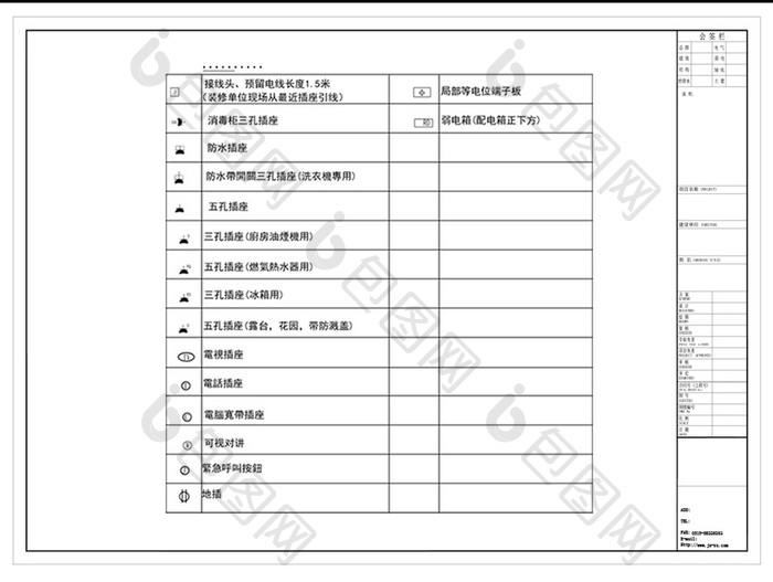 CAD插座图例模块