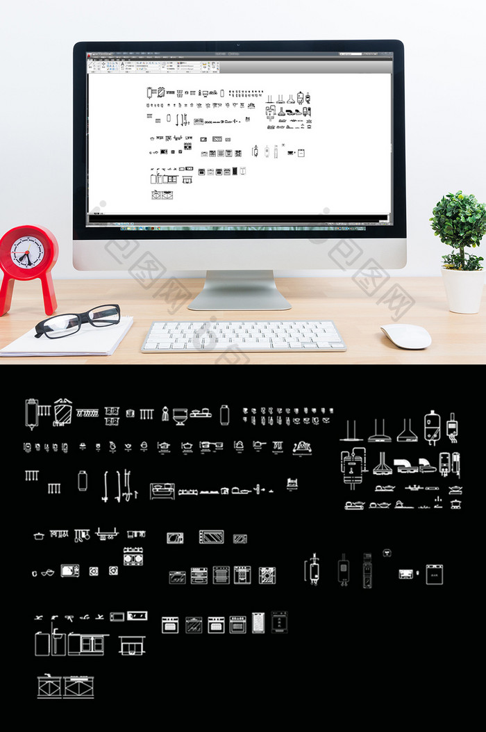 厨房间卫生间洁具CAD立面图例