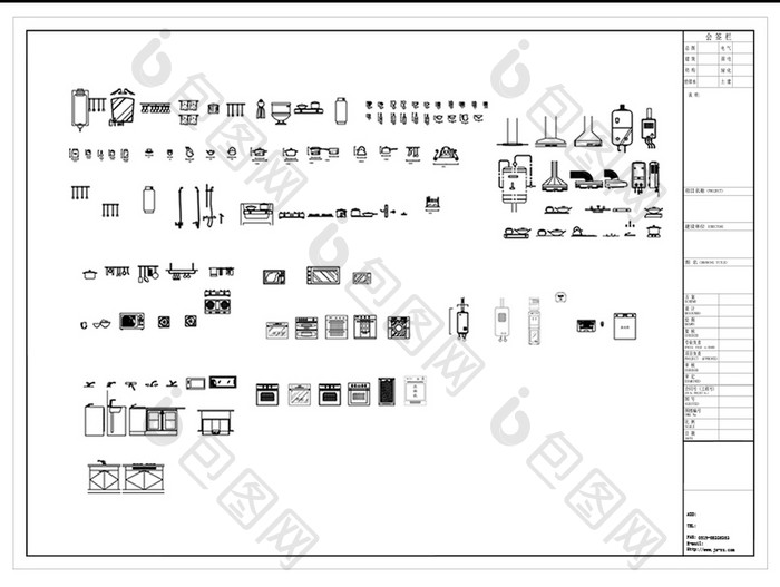 厨房间卫生间洁具CAD立面图例