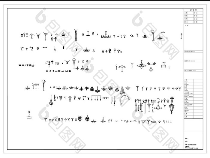 立面造型灯具CAD图例