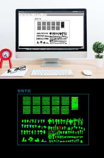 建筑CAD常用园林景观模块植物平面模块图片